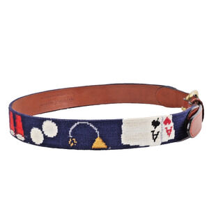 Vintage Smathers & Branson Hand Stitched Needlepoint Waist Belt Size 30 College